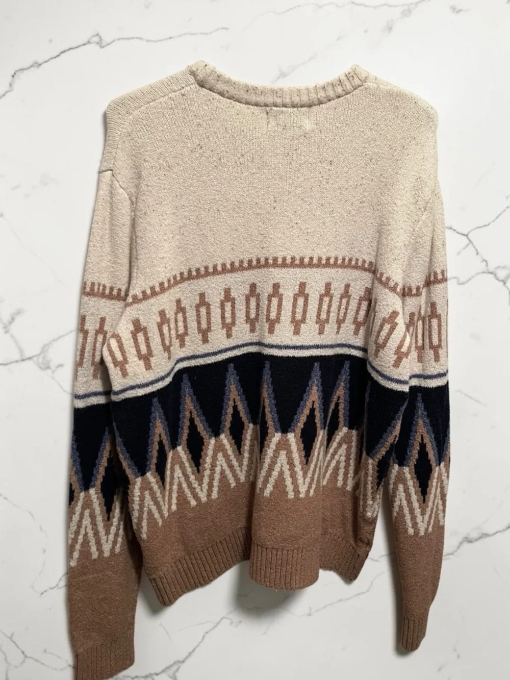 Old Navy XL Crewneck Sweater - Cream, Brown & Navy NWOT